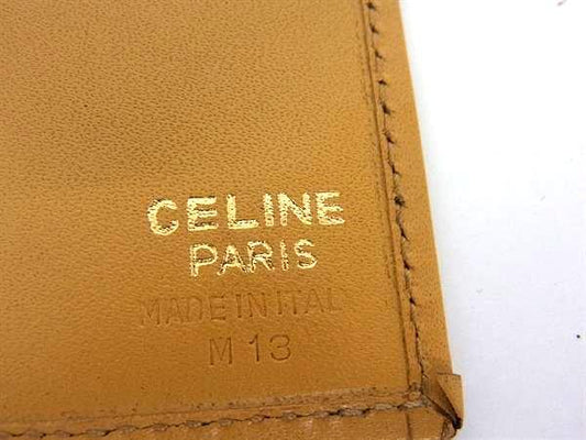 CELINE セリーヌ 二つ折り財布 マカダム 長財布 ブラウン系 PVC レザー レディース ヴィンテージ 美品