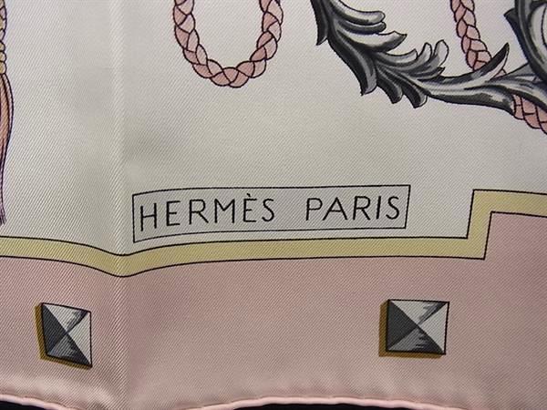 HERMES エルメス スカーフ カレ90 LES CLES 鍵 ピンク系 マルチカラー シルク100% レディース 美品