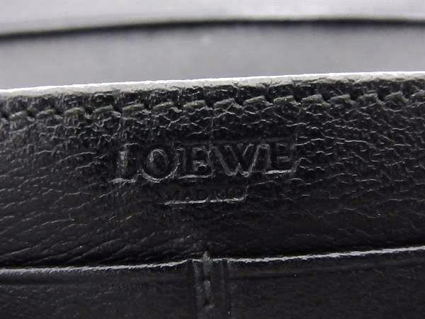 LOEWE ロエベ 二つ折り財布 アナグラム 長財布 182.81.F13 ブラック系 レザー レディース ゴールド金具
