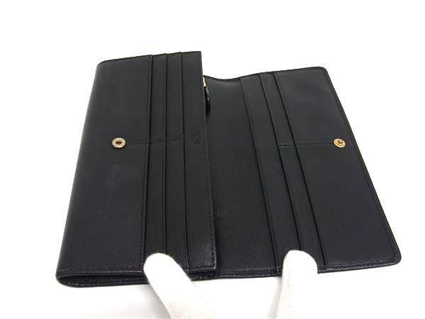 LOEWE ロエベ 二つ折り財布 アナグラム 長財布 182.81.F13 ブラック系 レザー レディース ゴールド金具