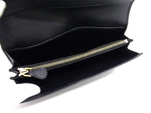 LOEWE ロエベ 二つ折り財布 アナグラム 長財布 182.81.F13 ブラック系 レザー レディース ゴールド金具