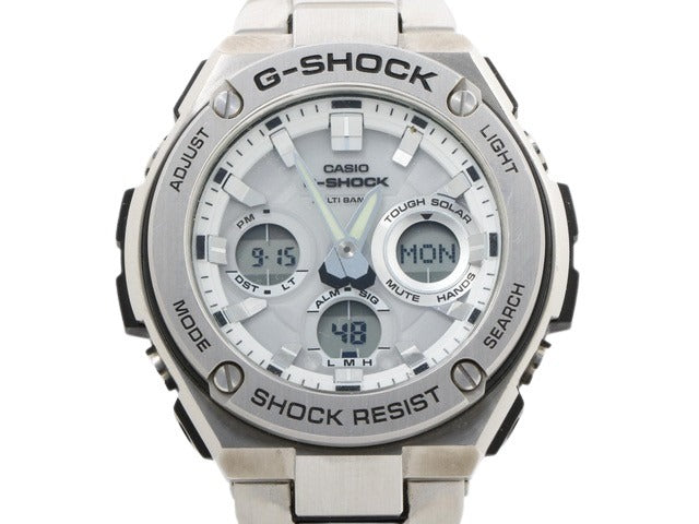 CASIO カシオ 腕時計 GSHOCK Gスチール GST W100D シルバー ステンレス 樹脂 メンズ アナデジ 電波ソーラー