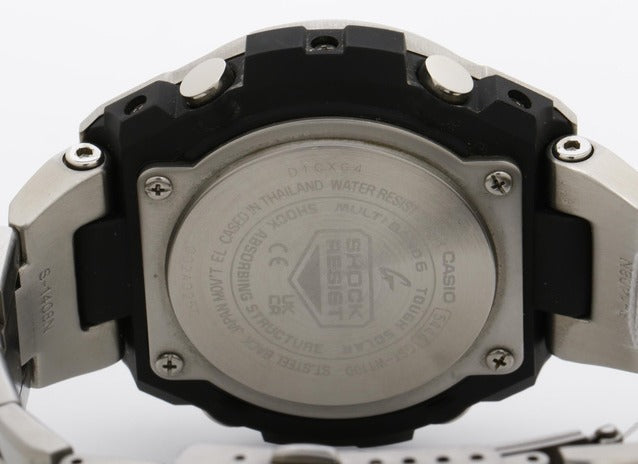 CASIO カシオ 腕時計 GSHOCK Gスチール GST W100D シルバー ステンレス 樹脂 メンズ アナデジ 電波ソーラー