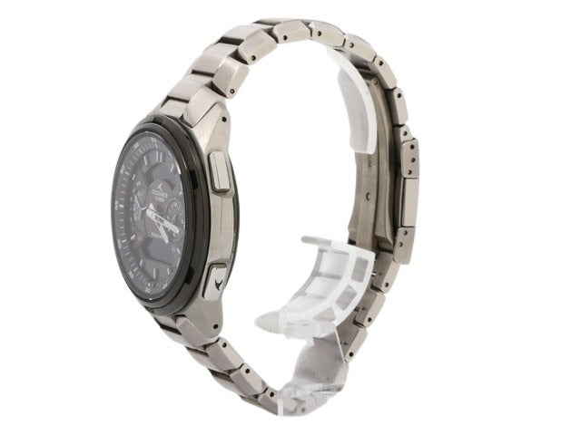 CASIO カシオ 腕時計 オシアナス クラシックライン OCW T410TD 1AJF シルバー ブラック文字盤 チタン メンズ アナデジ 電波ソーラー 美品