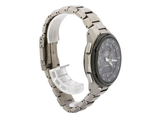 CASIO カシオ 腕時計 オシアナス クラシックライン OCW T410TD 1AJF シルバー ブラック文字盤 チタン メンズ アナデジ 電波ソーラー 美品