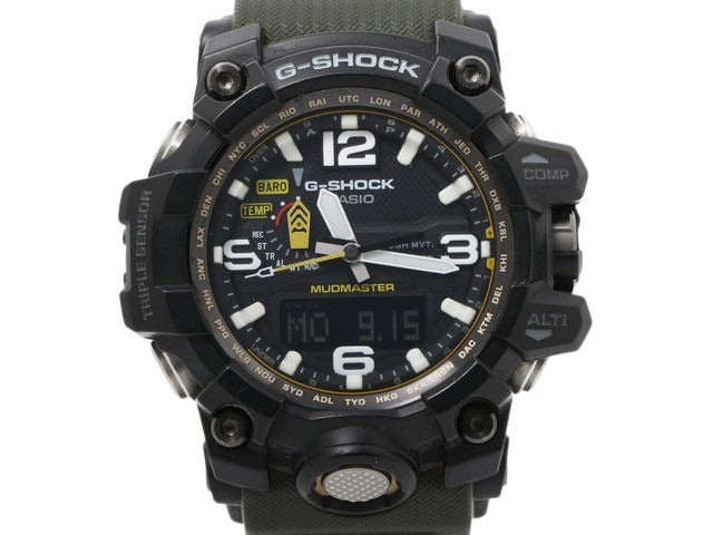CASIO カシオ 腕時計 GSHOCK マッドマスター GWG 1000 1A3JF ブラック カーキグリーン 樹脂 ステンレス メンズ アナデジ 電波ソーラー