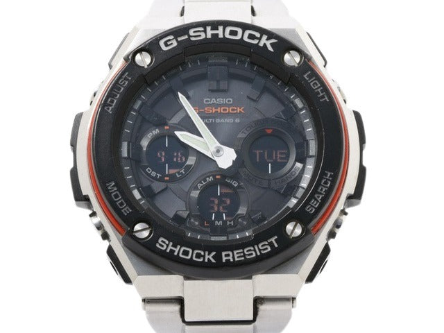 CASIO カシオ 腕時計 GSHOCK Gスチール GST W100D 1A4JF シルバー ステンレス 樹脂 メンズ アナデジ 電波ソーラー