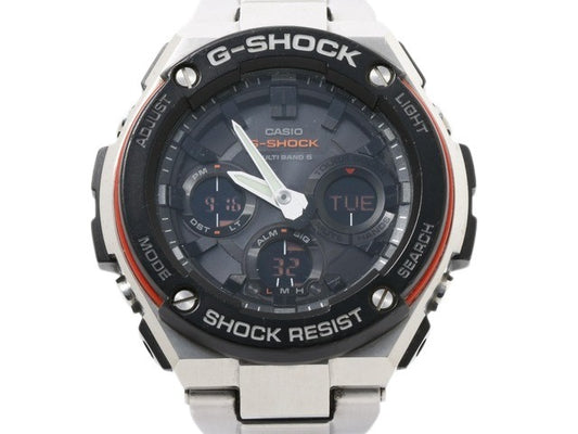 CASIO カシオ 腕時計 GSHOCK Gスチール GST W100D 1A4JF シルバー ステンレス 樹脂 メンズ アナデジ 電波ソーラー