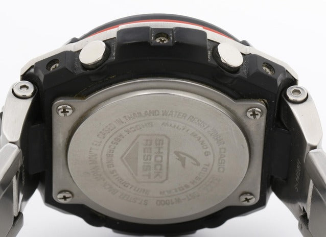 CASIO カシオ 腕時計 GSHOCK Gスチール GST W100D 1A4JF シルバー ステンレス 樹脂 メンズ アナデジ 電波ソーラー