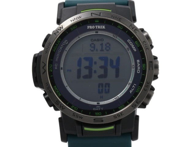 CASIO カシオ 腕時計 プロトレック クライマーライン PRW 35Y 3JF ブラック ブルーグリーン 樹脂 ステンレス メンズ デジタル 電波ソーラー 美品