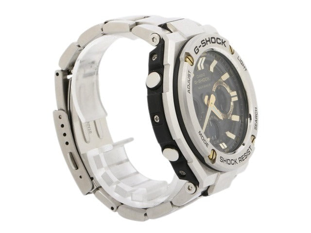 CASIO カシオ 腕時計 GSHOCK Gスチール GST W110D 1A9JF シルバー ブラック文字盤 樹脂 ステンレス メンズ アナデジ 電波ソーラー