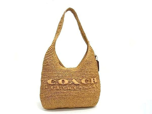 COACH コーチ ハンドバッグ ブルックリン ショルダー バッグ 28 CAL97 ナチュラル ペーパーストロー レディース カゴバッグ 新古未使用展示品