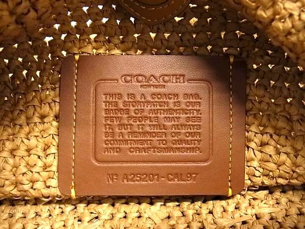 COACH コーチ ハンドバッグ ブルックリン ショルダー バッグ 28 CAL97 ナチュラル ペーパーストロー レディース カゴバッグ 新古未使用展示品