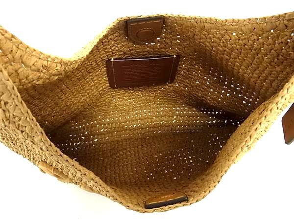 COACH コーチ ハンドバッグ ブルックリン ショルダー バッグ 28 CAL97 ナチュラル ペーパーストロー レディース カゴバッグ 新古未使用展示品