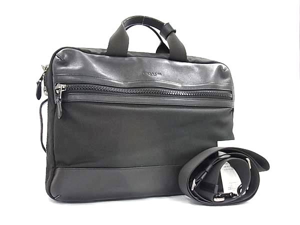 COACH コーチ ビジネスバッグ テレイン コンバーチブル バックパック イン ミックスド マテリアルズ F59944 ブラック ナイロン×レザー メンズ 3WAY 美品