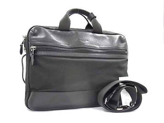 COACH コーチ ビジネスバッグ テレイン コンバーチブル バックパック イン ミックスド マテリアルズ F59944 ブラック ナイロン×レザー メンズ 3WAY 美品