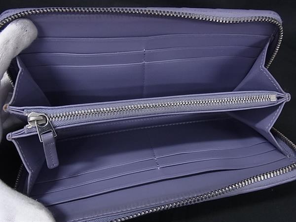 BOTTEGA VENETA ボッテガヴェネタ 長財布 イントレチャート ジップアラウンドウォレット 608053 ラベンダー系 レザー ユニセックス ラウンドファスナー シルバー金具