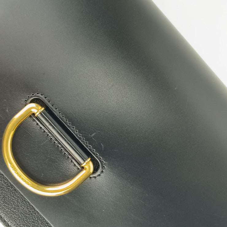 BURBERRY バーバリー ショルダーバッグ ミディアム Dリングバッグ 4076336 ブラック レザー レディース ゴールド金具