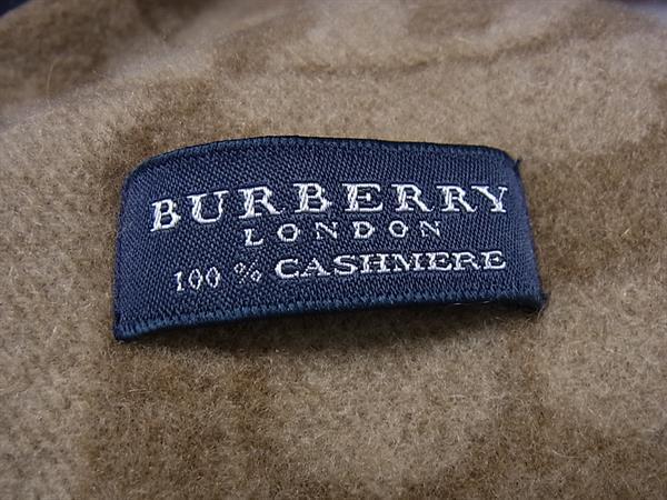 BURBERRY バーバリー マフラー Bロゴ ブラウン カシミヤ100％ ユニセックス フリンジ 美品