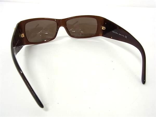 PRADA プラダ サングラス SPR11H ブラウン クリアブラック プラスチック ユニセックス 美品
