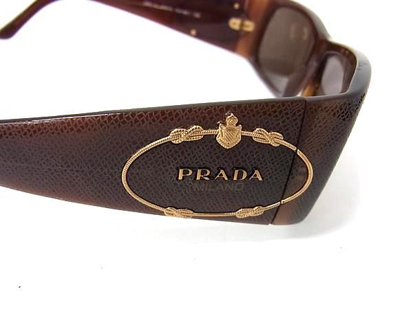 PRADA プラダ サングラス SPR11H ブラウン クリアブラック プラスチック ユニセックス 美品