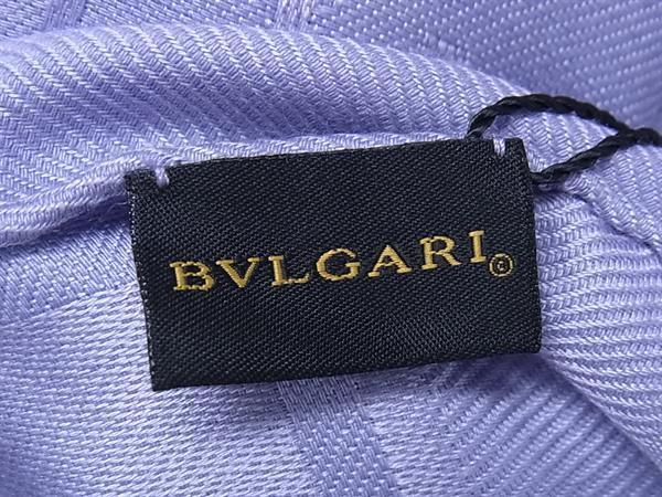 BVLGARI ブルガリ ストール ロゴマニア パープル シルク60％ ウール40％ レディース 新品未使用展示品