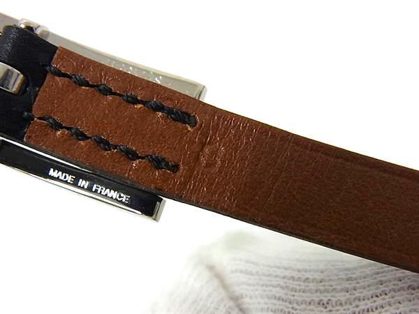 HERMES エルメス ブレスレット ビーアピ ブラック ブラウン レザー レディース ドゥブルトゥール 2連 リバーシブル シルバー金具 美品