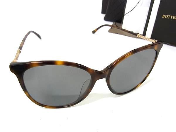 BOTTEGA VENETA ボッテガヴェネタ サングラス BV0154SK ブラウン クリアグレー プラスチック メタル ユニセックス べっ甲調 美品