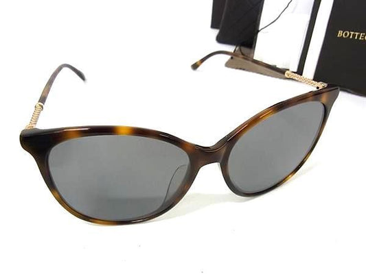 BOTTEGA VENETA ボッテガヴェネタ サングラス BV0154SK ブラウン クリアグレー プラスチック メタル ユニセックス べっ甲調 美品
