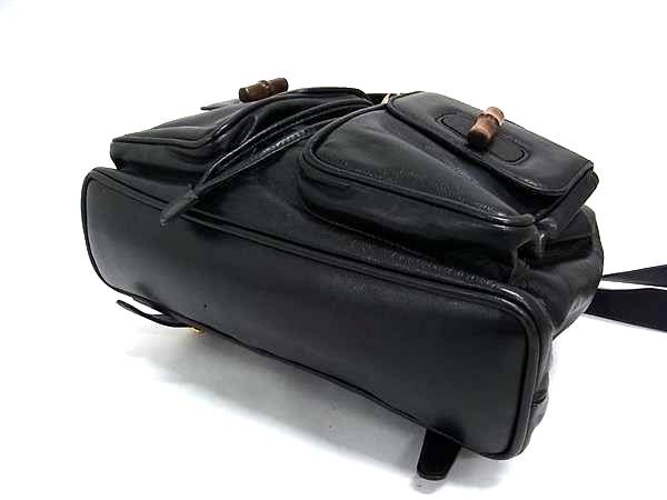 GUCCI グッチ リュックサック バンブー 003 58 0016 ブラック レザー レディース