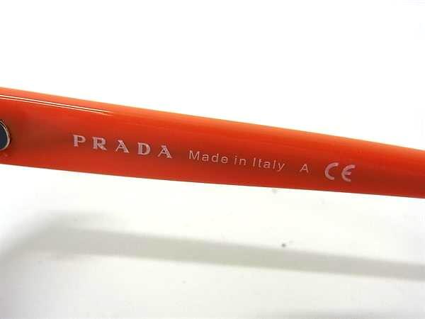 PRADA プラダ サングラス SPR59S オレンジ シルバー プラスチック ユニセックス ミラーレンズ 美品