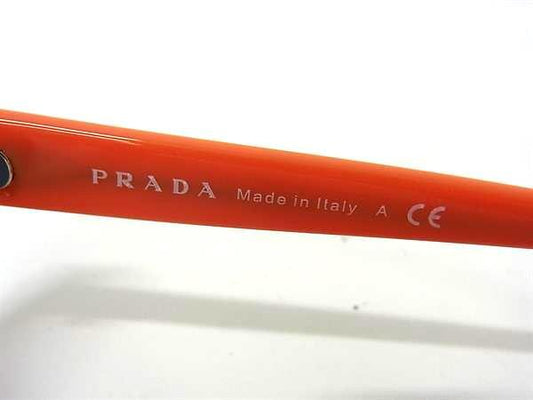 PRADA プラダ サングラス SPR59S オレンジ シルバー プラスチック ユニセックス ミラーレンズ 美品