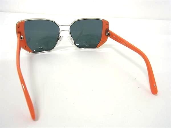 PRADA プラダ サングラス SPR59S オレンジ シルバー プラスチック ユニセックス ミラーレンズ 美品