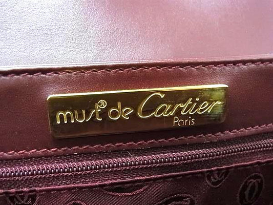 Cartier カルティエ ショルダーバッグ マストライン ボルドー レザー レディース ターンロック