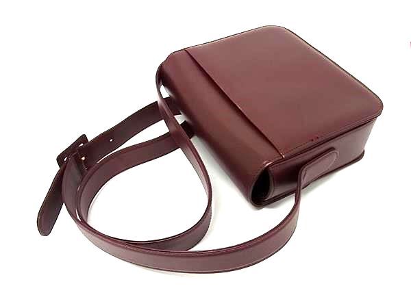 Cartier カルティエ ショルダーバッグ マストライン ボルドー レザー レディース ターンロック