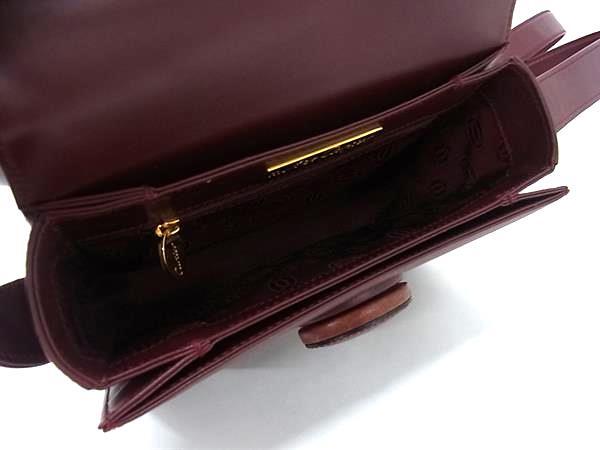 Cartier カルティエ ショルダーバッグ マストライン ボルドー レザー レディース ターンロック
