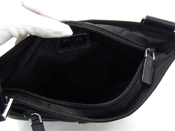 PRADA プラダ ショルダーバッグ トライアングルロゴ ブラック テスートナイロン ユニセックス 三角ロゴマーク シルバー金具 美品