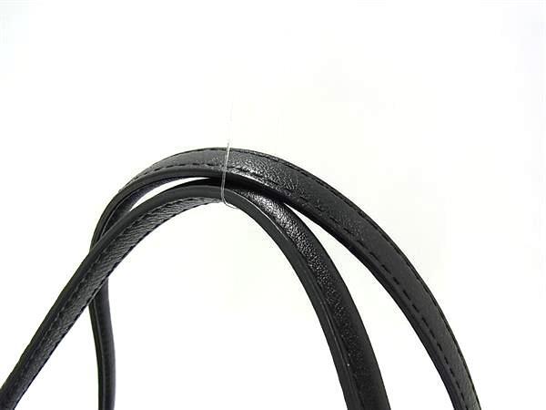 超美品 COACH コーチ ショルダーバッグ オプアート -25638 ブラック キャンバス×レザー レディース