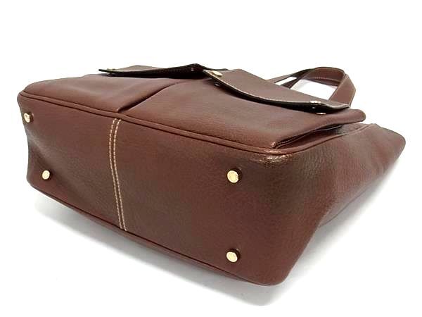 美品 BVLGARI ブルガリ トートバッグ マキシレッタレ - ブラウン系 レザー ユニセックス ベッキー ロゴ