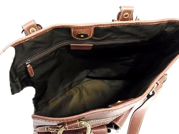 美品 BVLGARI ブルガリ トートバッグ マキシレッタレ - ブラウン系 レザー ユニセックス ベッキー ロゴ