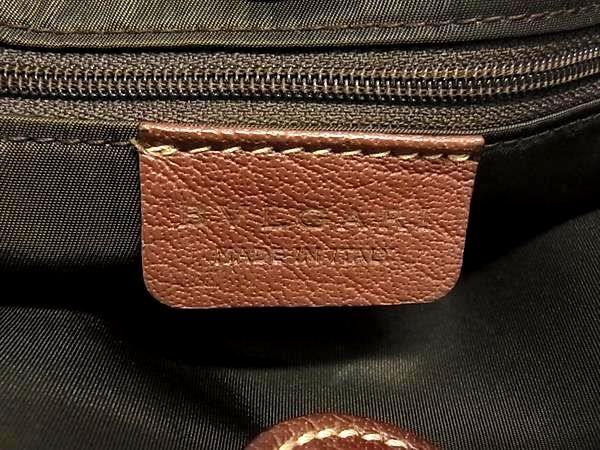 美品 BVLGARI ブルガリ トートバッグ マキシレッタレ - ブラウン系 レザー ユニセックス ベッキー ロゴ