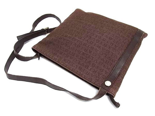 BVLGARI ブルガリ ショルダーバッグ ロゴマニア - ブラウン系 キャンバス×レザー ユニセックス