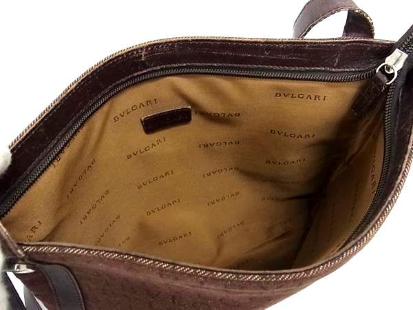 BVLGARI ブルガリ ショルダーバッグ ロゴマニア - ブラウン系 キャンバス×レザー ユニセックス