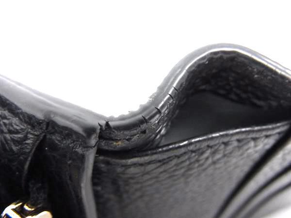 Salvatore Ferragamo フェラガモ 財布 ガンチーニ 22 D514 ブラック レザー レディース 二つ折り ゴールド金具 美品