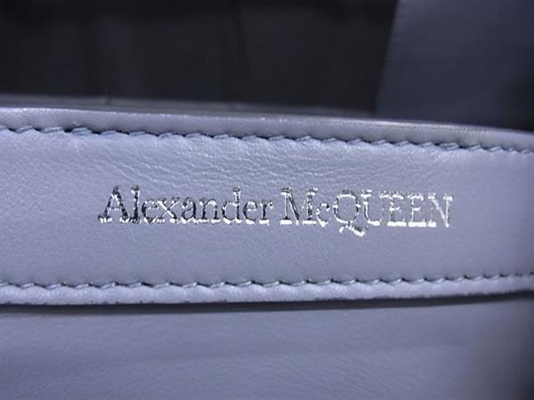 ALEXANDER McQUEEN アレキサンダー マックイーン ハンドバッグ スクエア ボウ トート - ライトブルー レザー レディース 2WAY 美品