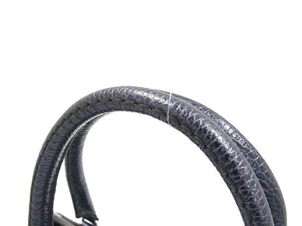 TODS トッズ ハンドバッグ - - ネイビー系 レザー レディース シルバー金具 美品