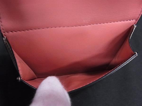 LOEWE ロエベ 財布 アナグラム トライフォールド ウォレット - グレージュ系×ブラウン系 レザー レディース 美品