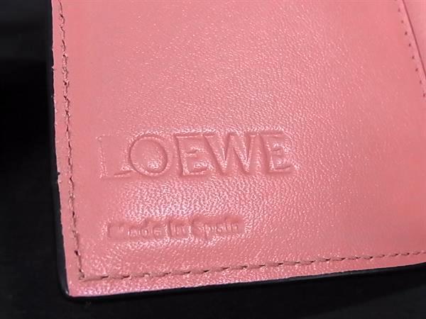LOEWE ロエベ 財布 アナグラム トライフォールド ウォレット - グレージュ系×ブラウン系 レザー レディース 美品