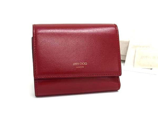 JIMMY CHOO ジミーチュウ 財布 マリンダ - レッド レザー レディース 三つ折り 美品