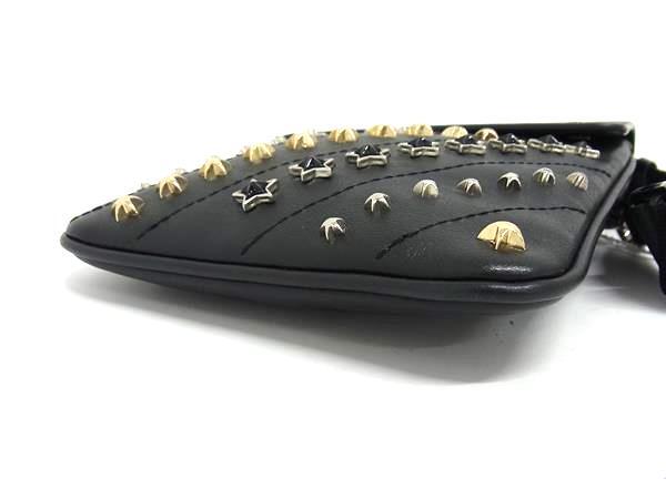 JIMMY CHOO ジミーチュウ ショルダーバッグ KIMI MESSANGER RCX - ブラック レザー ユニセックス スタースタッズ シルバー金具 ゴールド金具 超美品